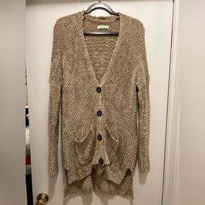 Abercrombie & Fitch Tan Teddy Cardigan Sweater